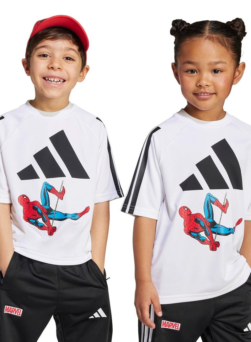 اديداس تيشيرت أبيض للأطفال بأكمام قصيرة - Image 1